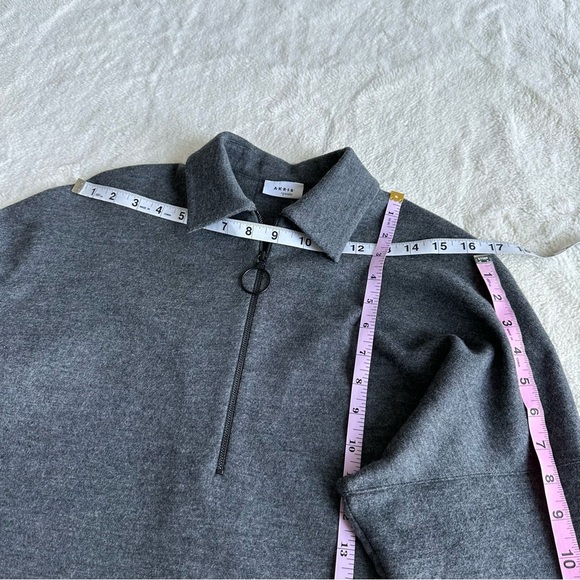 Akris Punto Wool Gray Relaxed Half-Zip Collar Long Sleeve Sweater S (4) - Picture 6 of 15